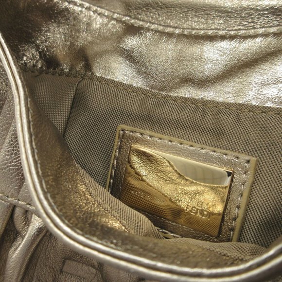 Fendi Zucca pattern 8BK042 Leather Gold Bag Shoulder Pouch 1311FENDI - Picture 8 of 9